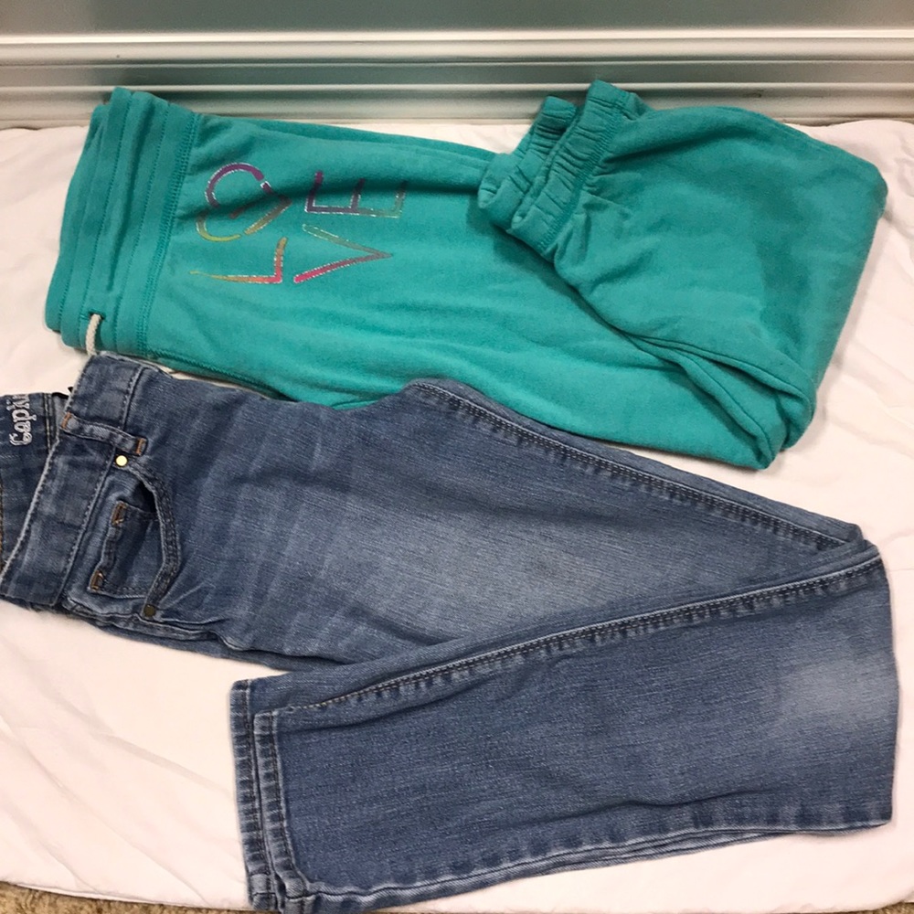 Bundle gap kids skinny jeans and Capri sweatpants
